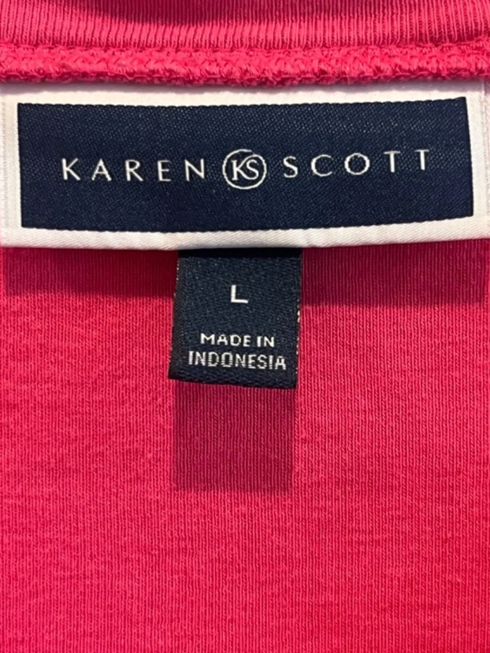 Karen Scott Women's Pink Short Sleeve Henley Top Size L